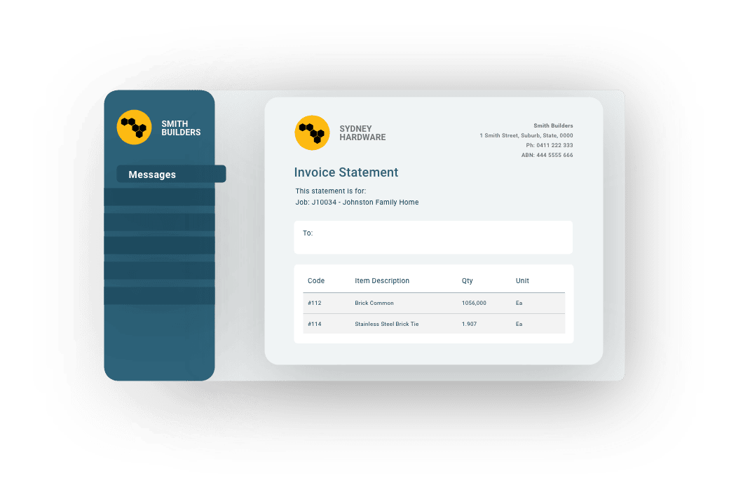 A stylised look at the Buildxact Client Portal invoice capabilities