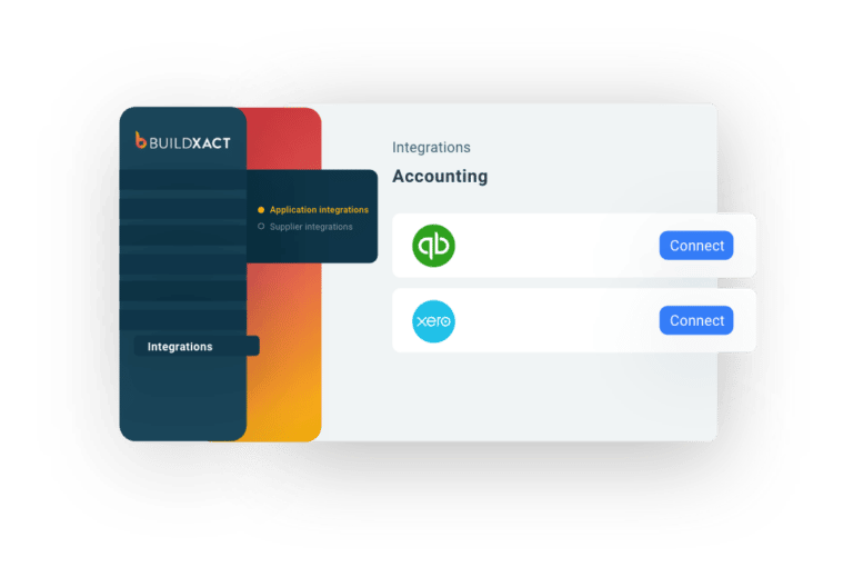 A stylised look at the accounting integration options in Buildxact