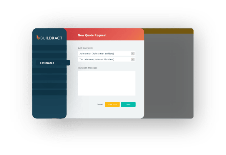 A stylised look at the RFQ function in Buildxact