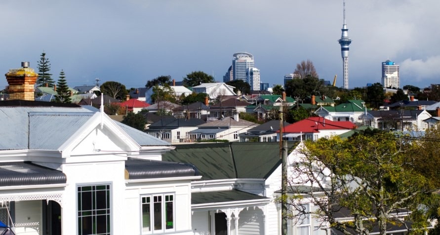 A photo of the skyline of Auckland, New Zealand