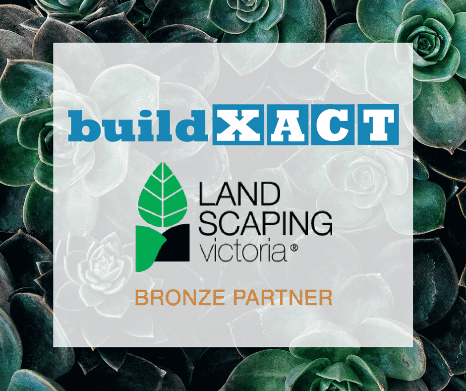 The Landscaping Victoria and Buildxact logo signifying their bronze partner status