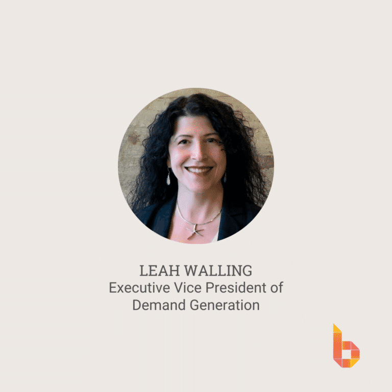 A header image announcing Leah Walling as Executive Vice President of Demand Generation