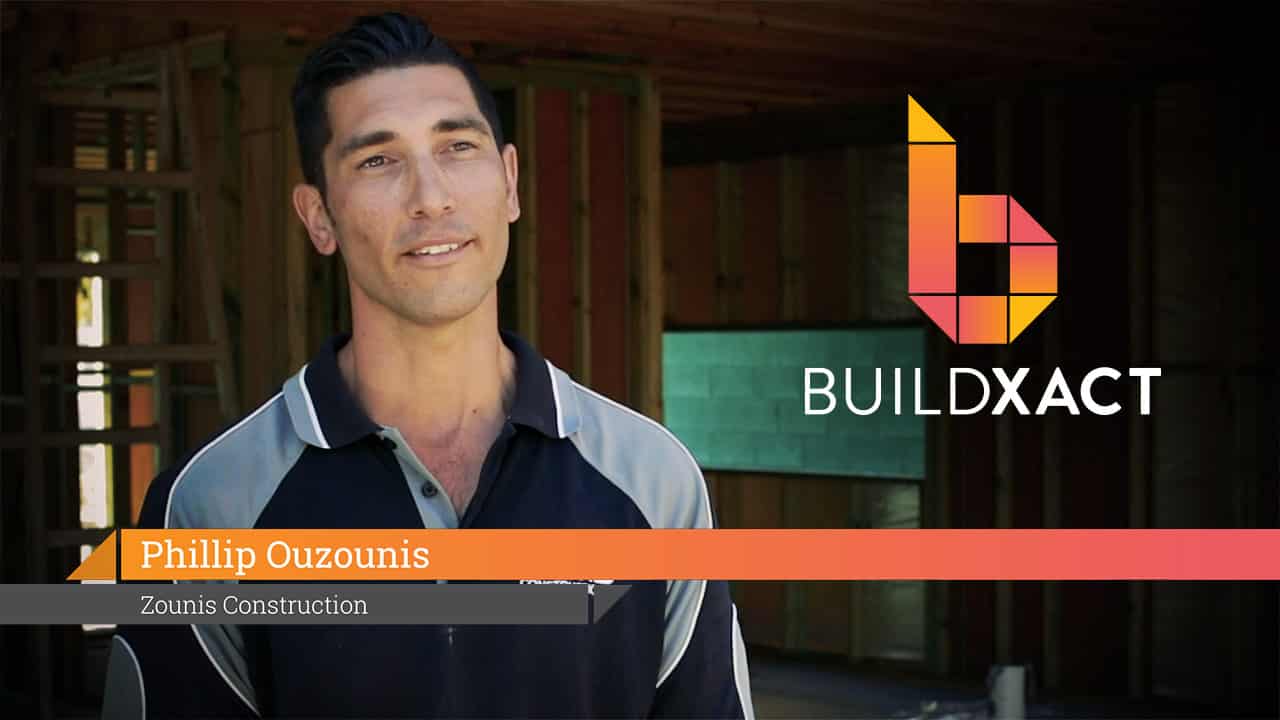 A thumbnail featuring Phillip Ouzounis, Buildxact customer, for his customer testimonial