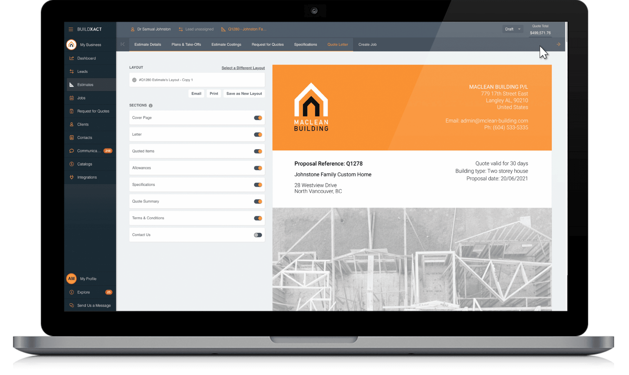 Construction Quoting Software Buildxact AU