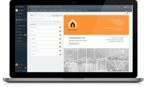 The Buildxact custom quote letter feature in a laptop screen