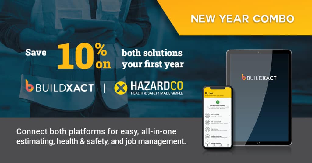 a promotion of Buildxact and HazardCo integration