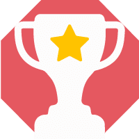 A builder badge icon showing a winning trophy