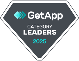 A winner’s badge for GetApp category leader award