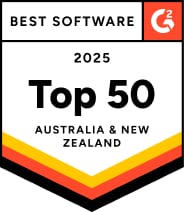 The G2 best software badge for 2025