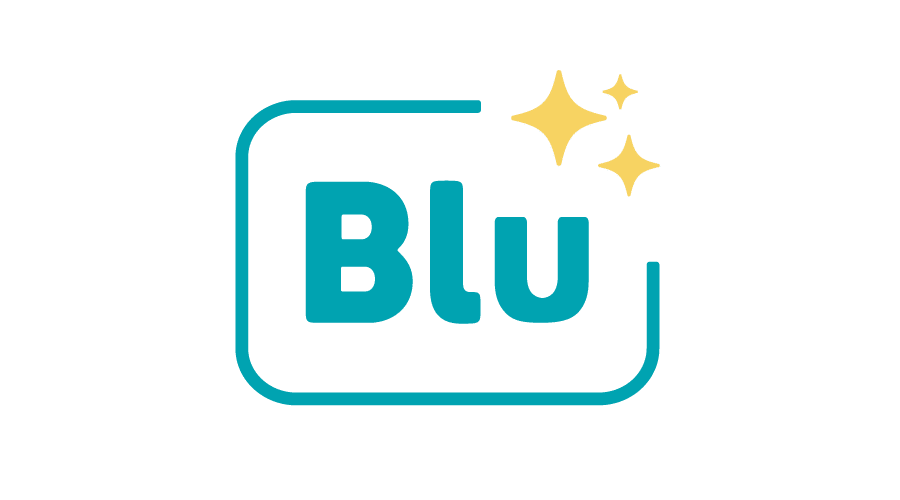 The logo for Buildxact’s Blu AI assistant