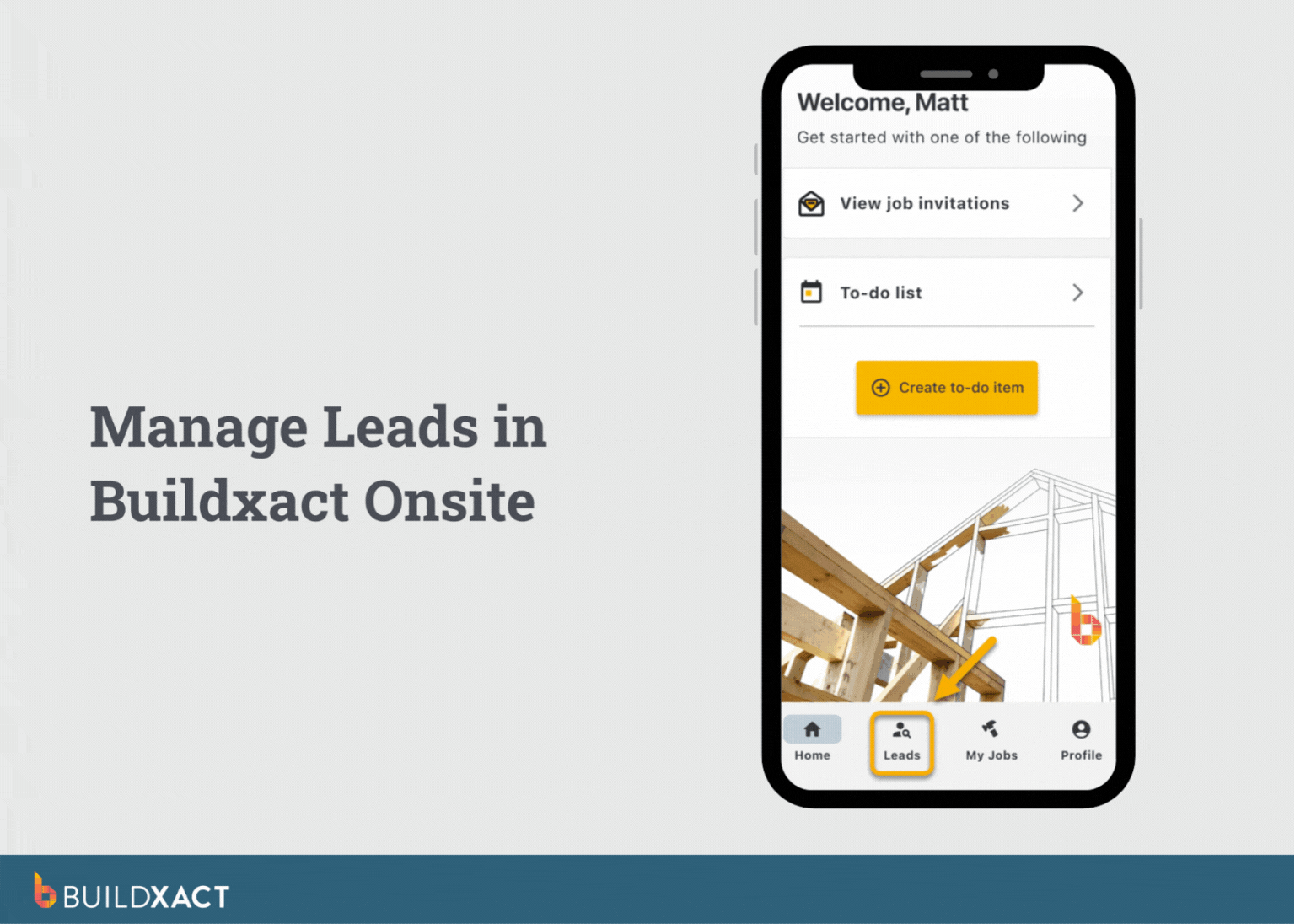 A GIF showcasing how Onsite's lead management feature works for fieldwork.
