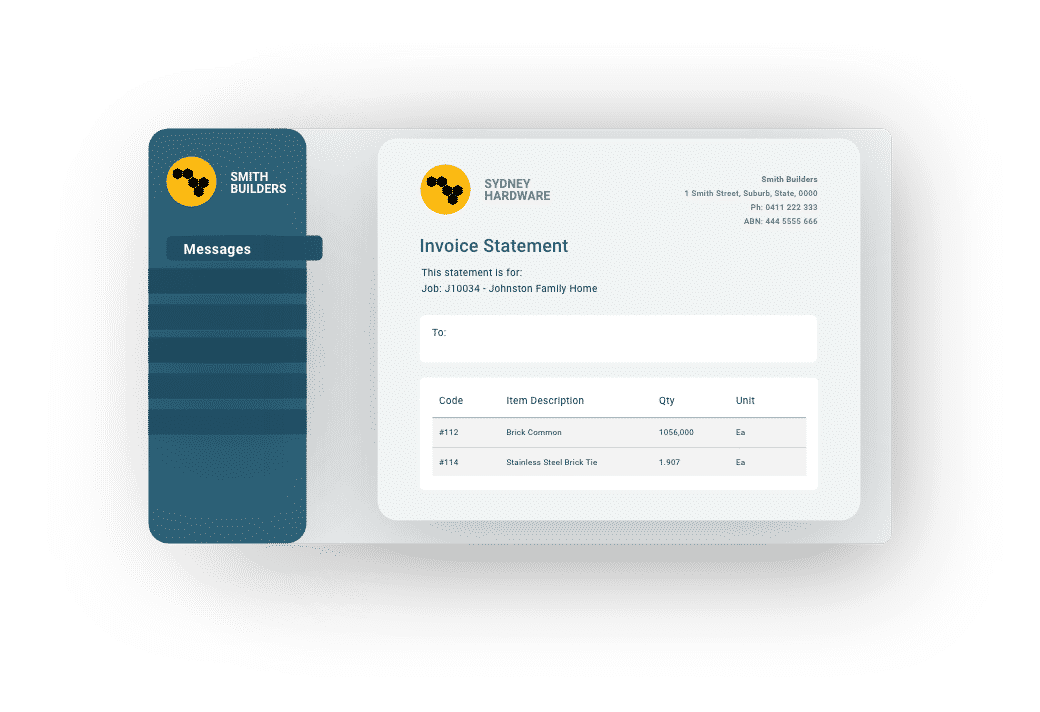 A stylised look at the Buildxact Client Portal invoice capabilities