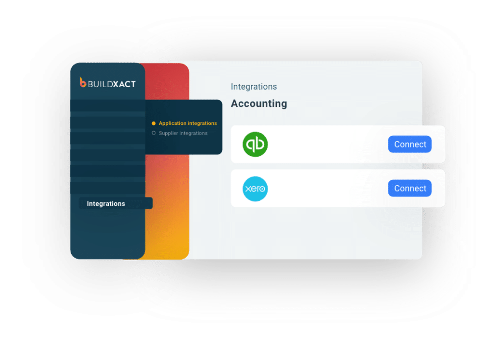A stylised look at the accounting integration options in Buildxact