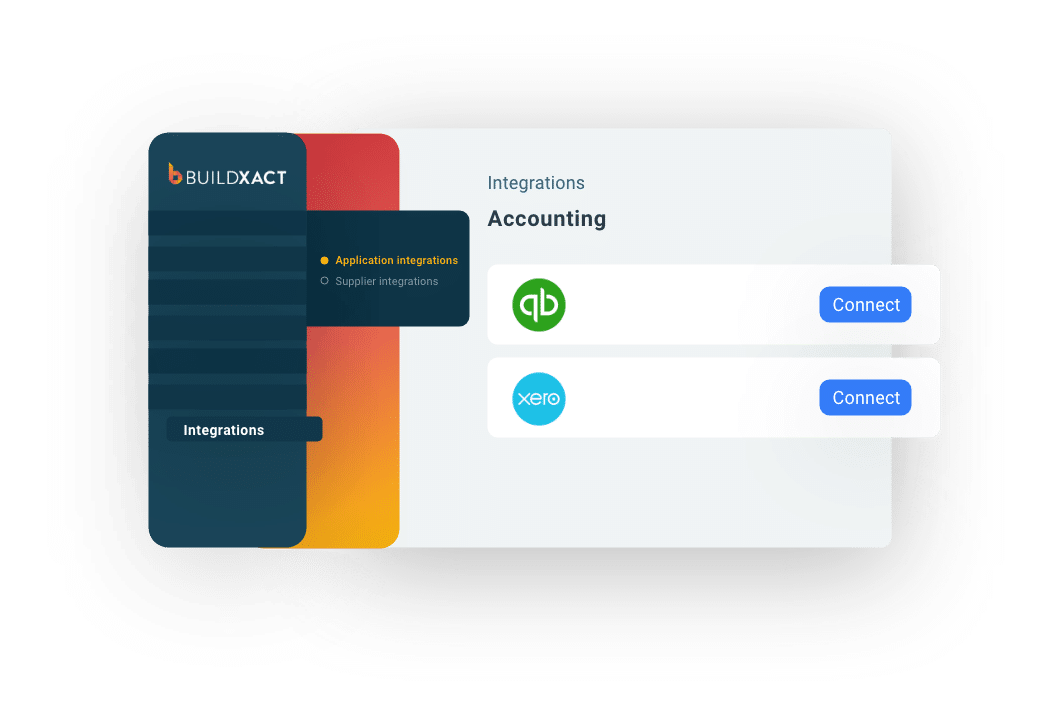 A stylised look at the accounting integration options in Buildxact