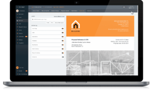 The Buildxact custom quote letter feature in a laptop screen