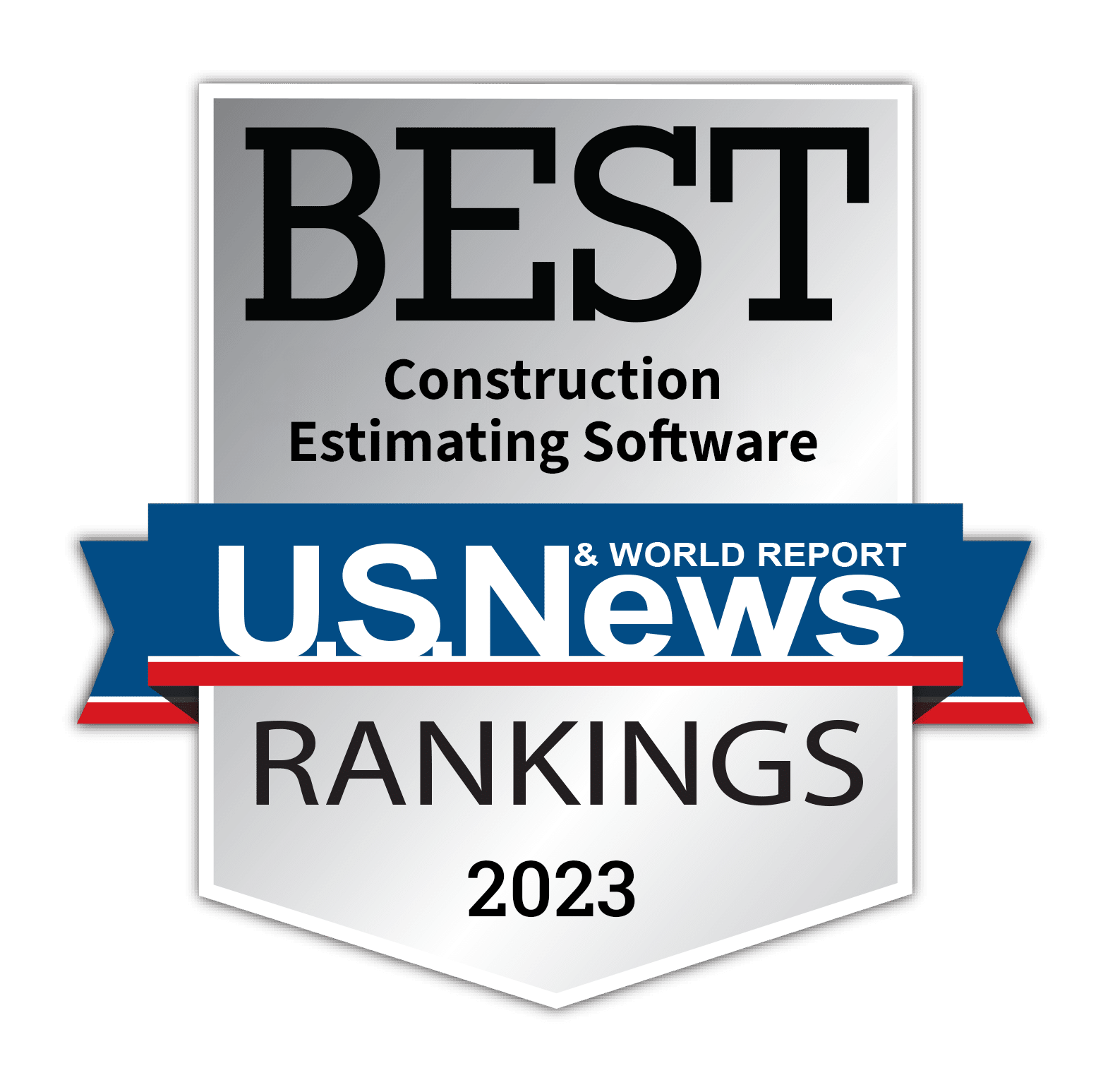 Badge for US News 'Best Construction Estimating Software 2023'