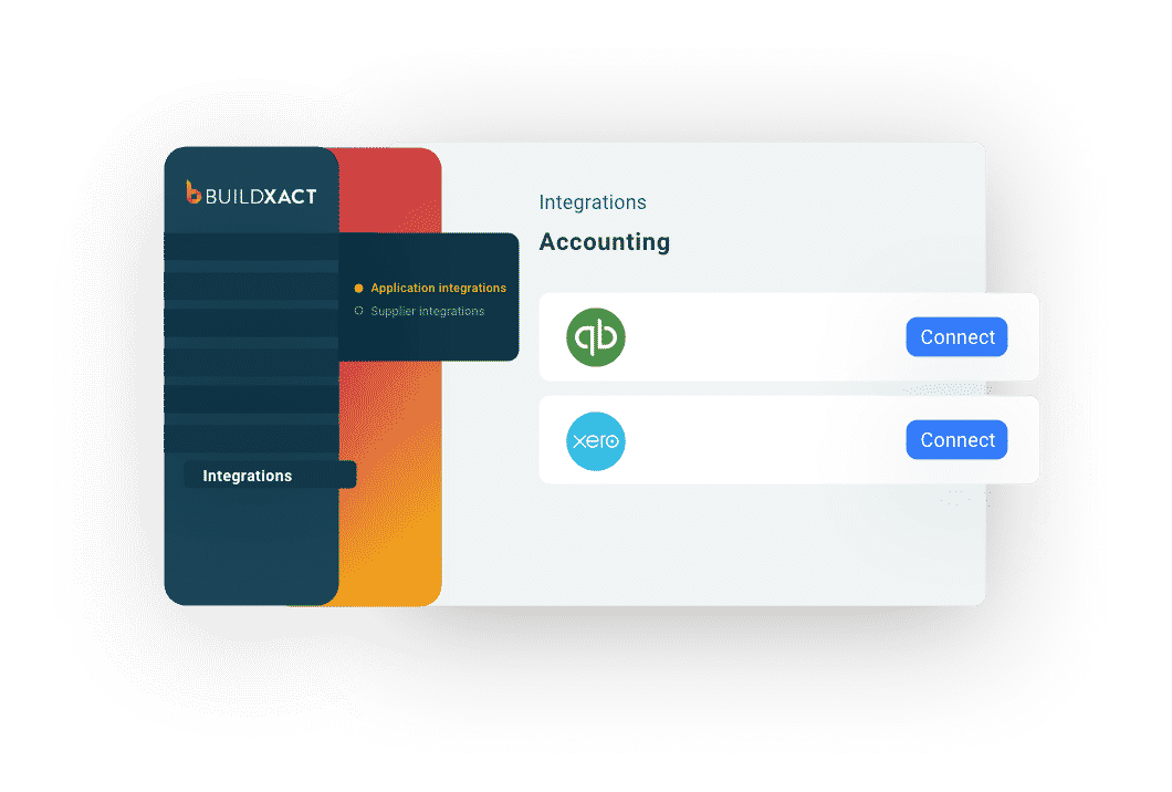 A stylised look at the accounting integration options in Buildxact