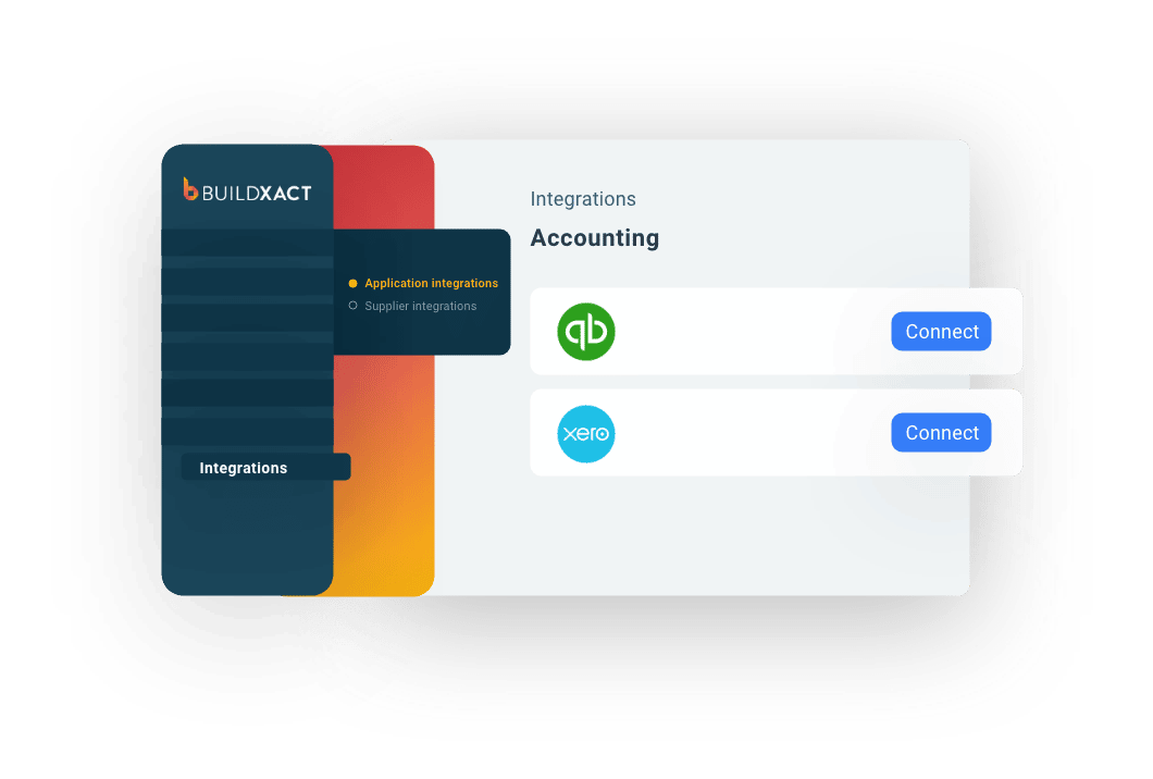 A stylised look at the accounting integration options in Buildxact