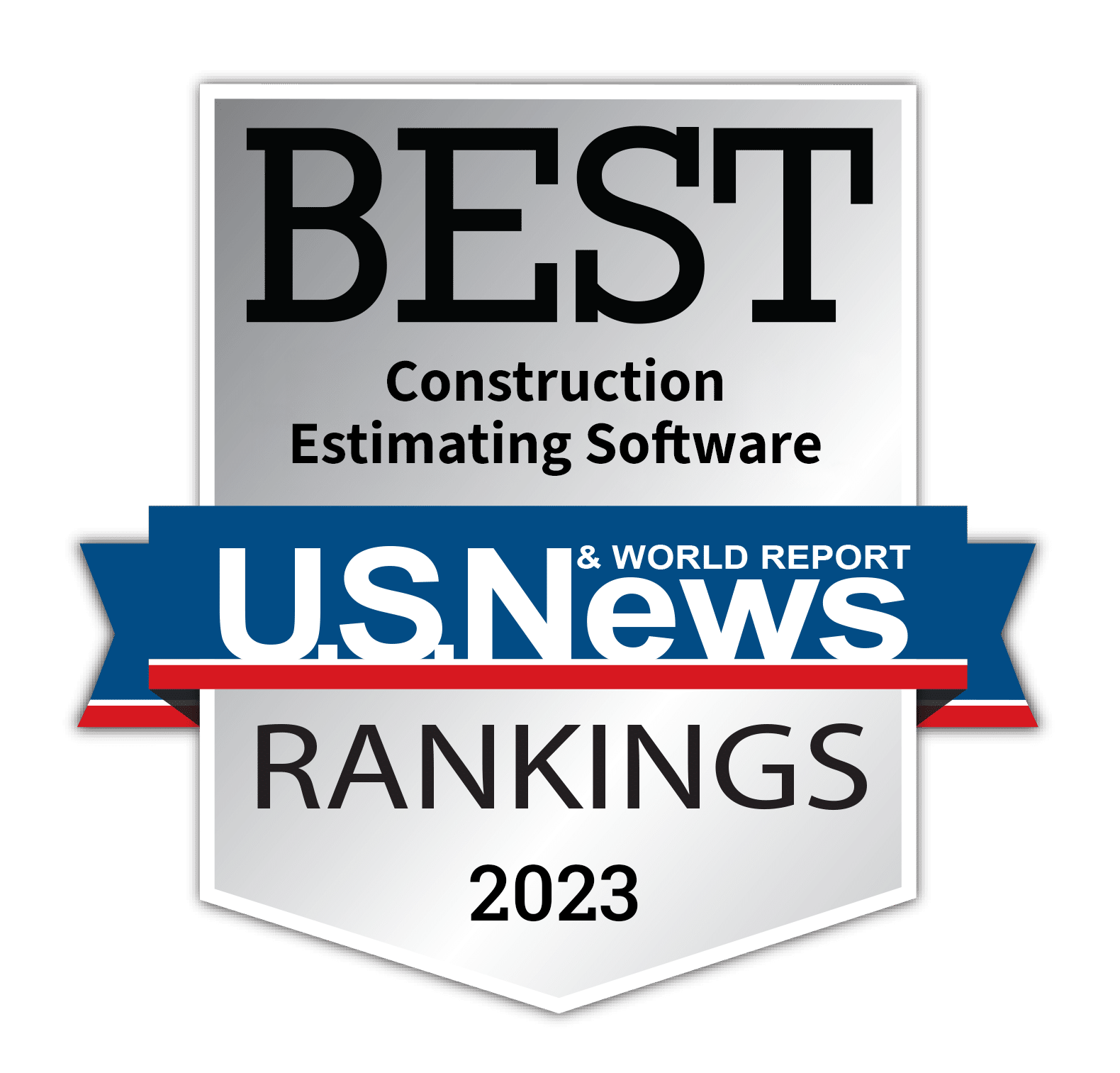 Badge for US News 'Best Construction Estimating Software 2023'