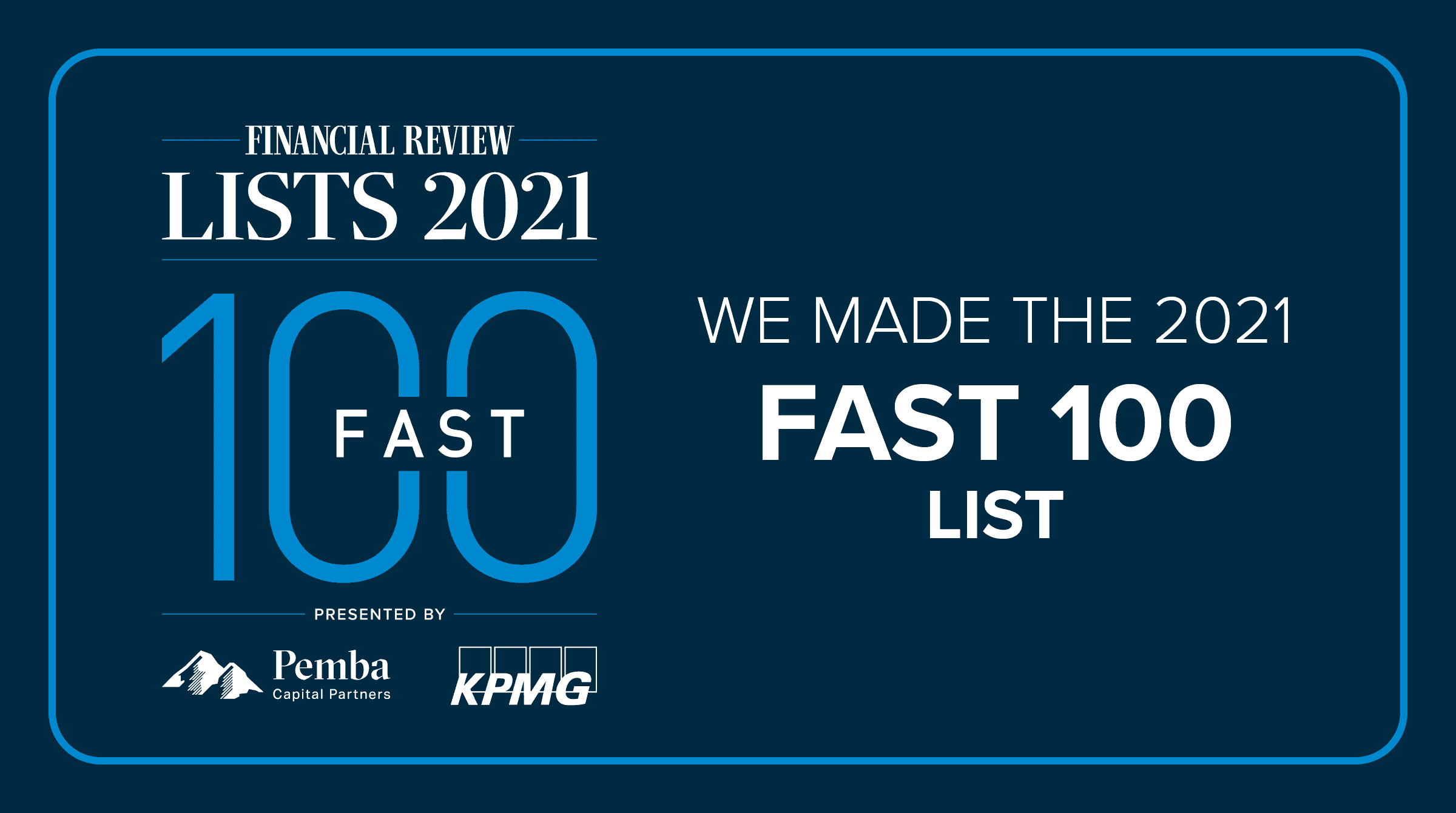 The Financial Review Fast 100 list for 2021