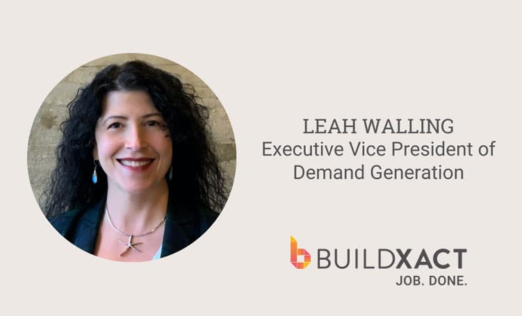 A header image announcing Leah Walling as Executive Vice President of Demand Generation