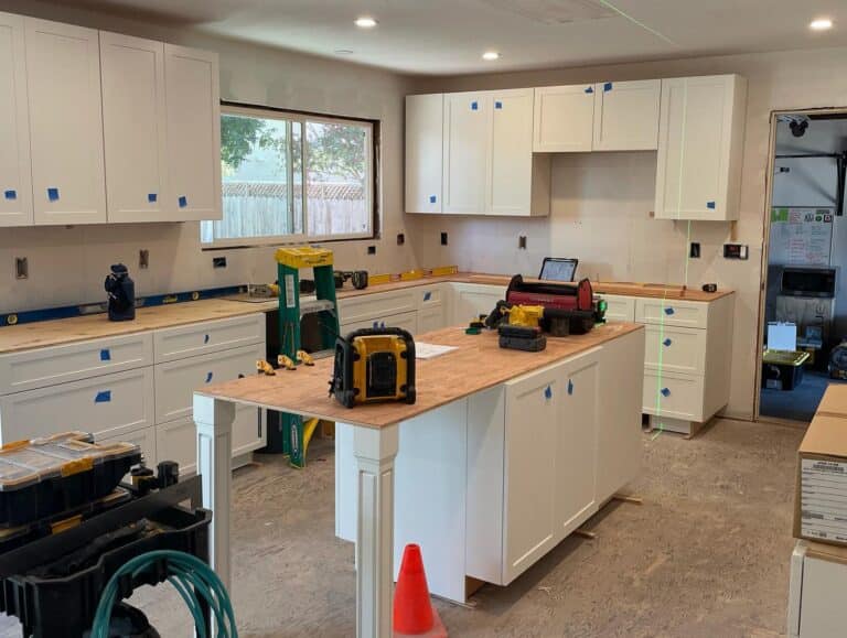 An in-progress kitchen remodel