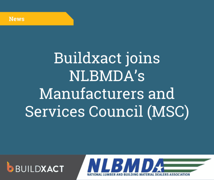 A cover image for our announcement of Buildxact joining NLBMDA's MSC