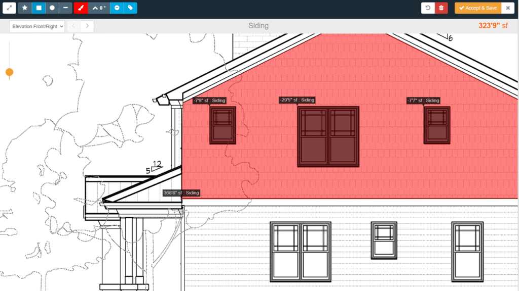 The Buildxact takeoff tool in action