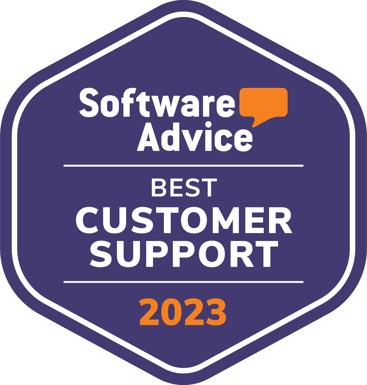 A badge from Software Advice awarding Buildxact as Best in Customer Support for 2023