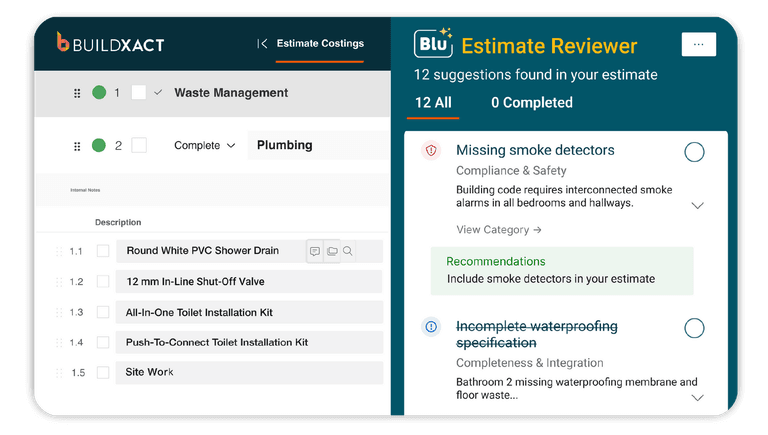 Blu Estimate Reviewer by Buildxact